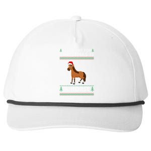 All I Want For Christmas Is A Horse Ugly Xmas Holiday Gift Snapback Five-Panel Rope Hat