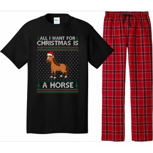 All I Want For Christmas Is A Horse Ugly Xmas Holiday Gift Pajama Set