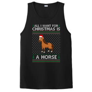 All I Want For Christmas Is A Horse Ugly Xmas Holiday Gift PosiCharge Competitor Tank