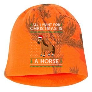 All I Want For Christmas Is A Horse Ugly Xmas Holiday Gift Kati - Camo Knit Beanie