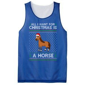 All I Want For Christmas Is A Horse Ugly Xmas Holiday Gift Mesh Reversible Basketball Jersey Tank