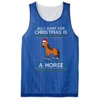 All I Want For Christmas Is A Horse Ugly Xmas Holiday Gift Mesh Reversible Basketball Jersey Tank