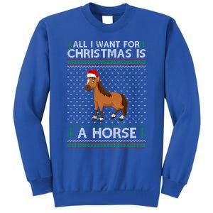 All I Want For Christmas Is A Horse Ugly Xmas Holiday Gift Tall Sweatshirt