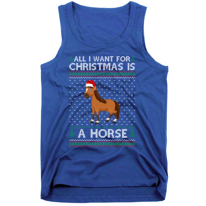 All I Want For Christmas Is A Horse Ugly Xmas Holiday Gift Tank Top