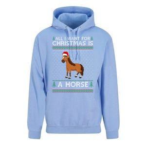 All I Want For Christmas Is A Horse Ugly Xmas Holiday Gift Unisex Surf Hoodie