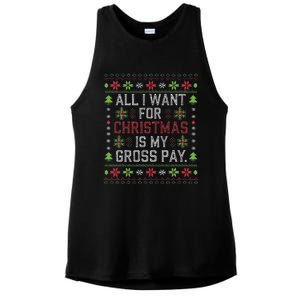 All I Want For Christmas Is My Gross Pay Joke Ladies PosiCharge Tri-Blend Wicking Tank