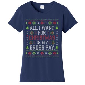 All I Want For Christmas Is My Gross Pay Joke Women's T-Shirt