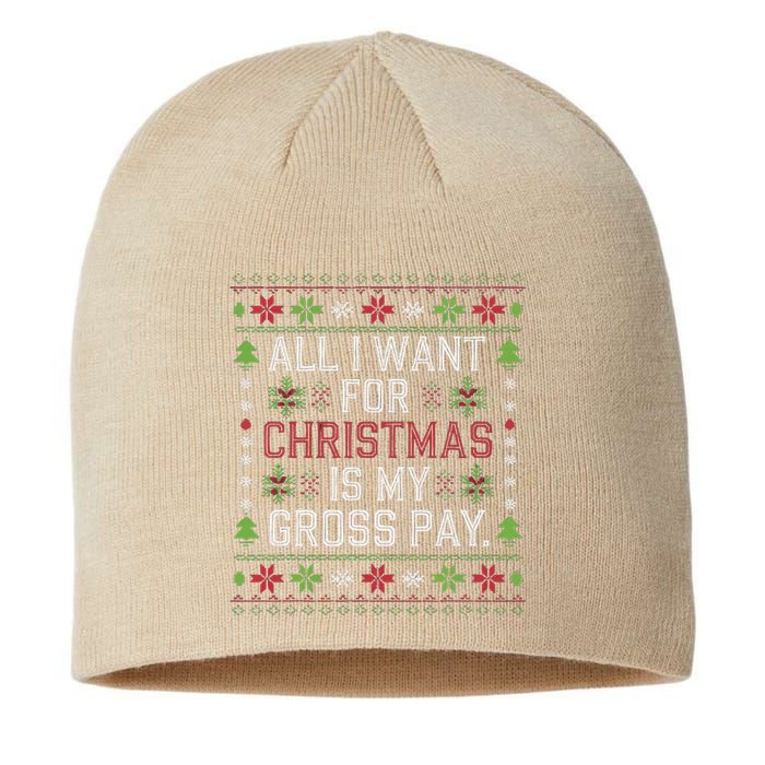 All I Want For Christmas Is My Gross Pay Joke Sustainable Beanie