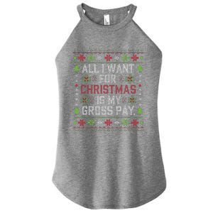 All I Want For Christmas Is My Gross Pay Joke Women's Perfect Tri Rocker Tank