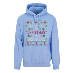 All I Want For Christmas Is My Gross Pay Joke Unisex Surf Hoodie