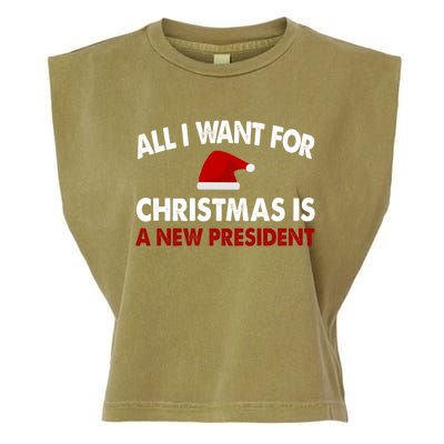 All I Want For Christmas Is A New President Gift Garment-Dyed Women's Muscle Tee