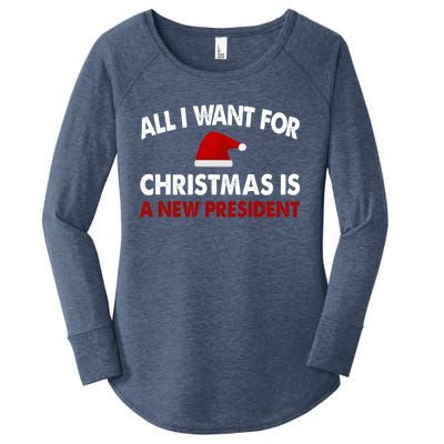 All I Want For Christmas Is A New President Gift Women's Perfect Tri Tunic Long Sleeve Shirt