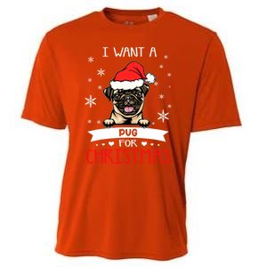 All I Want For Christmas Is A Pug Dog Santa Reindeer Meaningful Gift Cooling Performance Crew T-Shirt