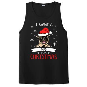 All I Want For Christmas Is A Pug Dog Santa Reindeer Meaningful Gift PosiCharge Competitor Tank