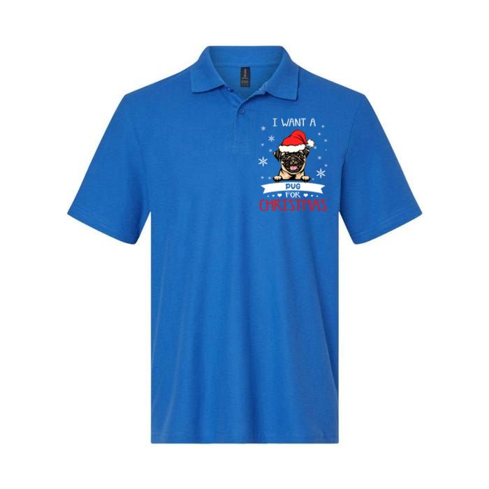 All I Want For Christmas Is A Pug Dog Santa Reindeer Meaningful Gift Softstyle Adult Sport Polo