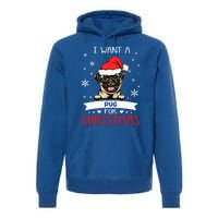 All I Want For Christmas Is A Pug Dog Santa Reindeer Meaningful Gift Premium Hoodie