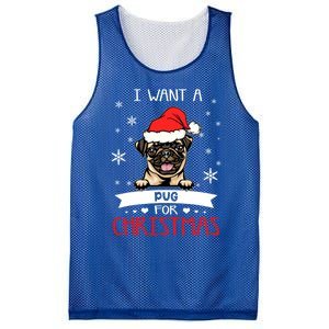 All I Want For Christmas Is A Pug Dog Santa Reindeer Meaningful Gift Mesh Reversible Basketball Jersey Tank