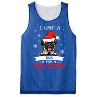 All I Want For Christmas Is A Pug Dog Santa Reindeer Meaningful Gift Mesh Reversible Basketball Jersey Tank