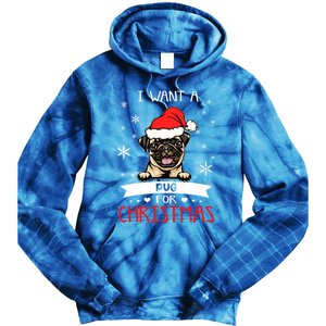 All I Want For Christmas Is A Pug Dog Santa Reindeer Meaningful Gift Tie Dye Hoodie