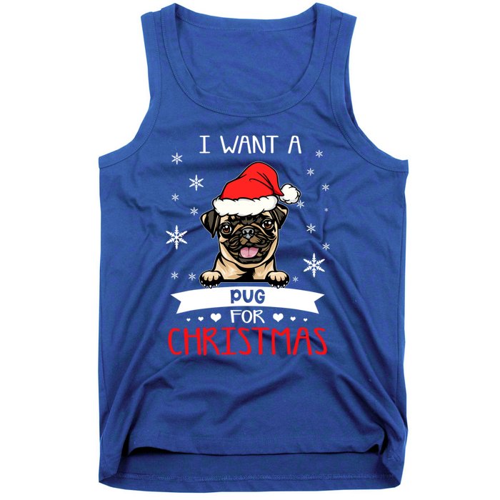 All I Want For Christmas Is A Pug Dog Santa Reindeer Meaningful Gift Tank Top