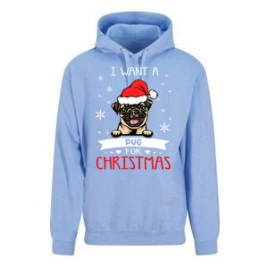 All I Want For Christmas Is A Pug Dog Santa Reindeer Meaningful Gift Unisex Surf Hoodie