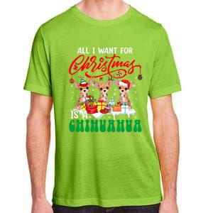 All I Want For Xmas Is A Chihuahua Three Santa Reindeer Dogs Gift Adult ChromaSoft Performance T-Shirt