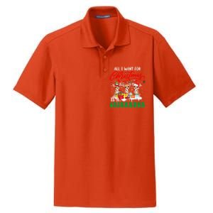 All I Want For Xmas Is A Chihuahua Three Santa Reindeer Dogs Gift Dry Zone Grid Polo