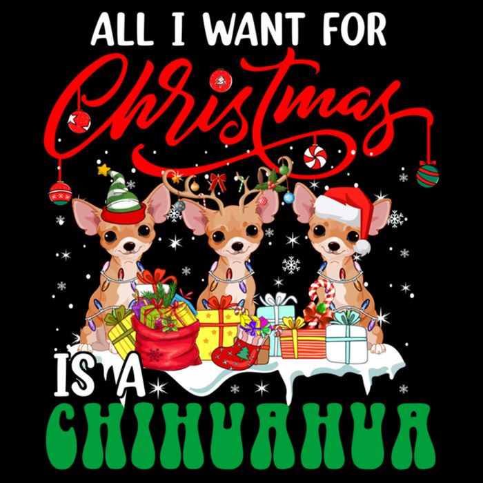 All I Want For Xmas Is A Chihuahua Three Santa Reindeer Dogs Gift Impact Tech Backpack