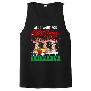 All I Want For Xmas Is A Chihuahua Three Santa Reindeer Dogs Gift PosiCharge Competitor Tank