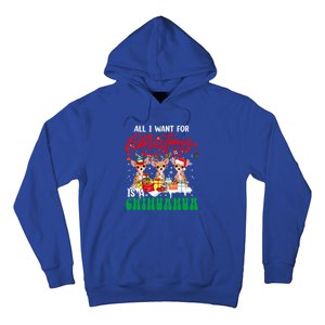 All I Want For Xmas Is A Chihuahua Three Santa Reindeer Dogs Gift Hoodie