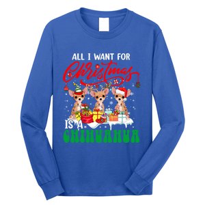 All I Want For Xmas Is A Chihuahua Three Santa Reindeer Dogs Gift Long Sleeve Shirt