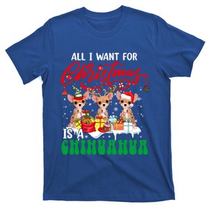 All I Want For Xmas Is A Chihuahua Three Santa Reindeer Dogs Gift T-Shirt