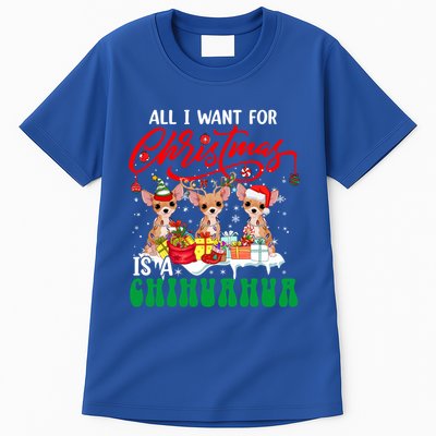 All I Want For Xmas Is A Chihuahua Three Santa Reindeer Dogs Gift Tall T-Shirt