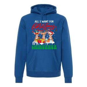 All I Want For Xmas Is A Chihuahua Three Santa Reindeer Dogs Gift Premium Hoodie