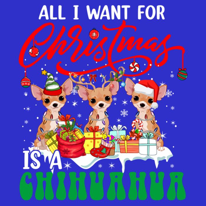 All I Want For Xmas Is A Chihuahua Three Santa Reindeer Dogs Gift 16 in Basic Backpack