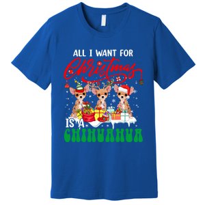 All I Want For Xmas Is A Chihuahua Three Santa Reindeer Dogs Gift Premium T-Shirt