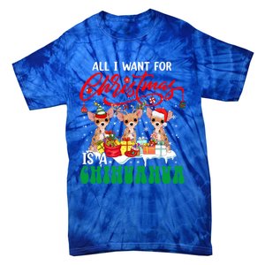 All I Want For Xmas Is A Chihuahua Three Santa Reindeer Dogs Gift Tie-Dye T-Shirt