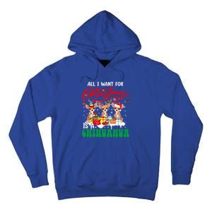 All I Want For Xmas Is A Chihuahua Three Santa Reindeer Dogs Gift Tall Hoodie