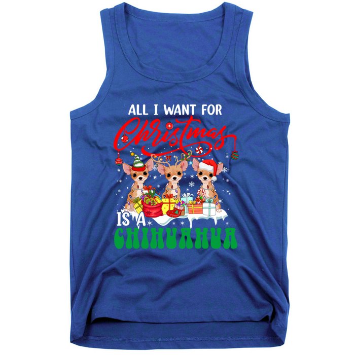 All I Want For Xmas Is A Chihuahua Three Santa Reindeer Dogs Gift Tank Top