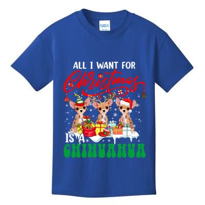All I Want For Xmas Is A Chihuahua Three Santa Reindeer Dogs Gift Kids T-Shirt