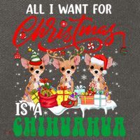 All I Want For Xmas Is A Chihuahua Three Santa Reindeer Dogs Gift Cotton Canvas Backpack