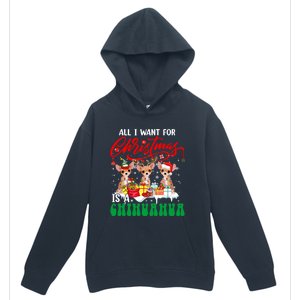 All I Want For Xmas Is A Chihuahua Three Santa Reindeer Dogs Gift Urban Pullover Hoodie