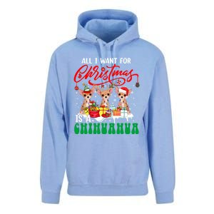 All I Want For Xmas Is A Chihuahua Three Santa Reindeer Dogs Gift Unisex Surf Hoodie