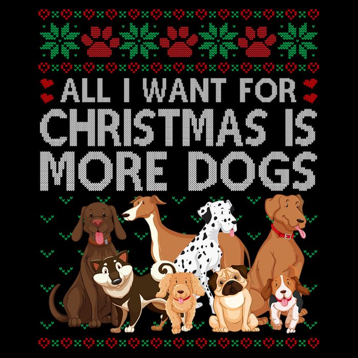 All I Want For Christmas Is More Dogs Ugly Xmas Sweater Gift Drawstring Bag