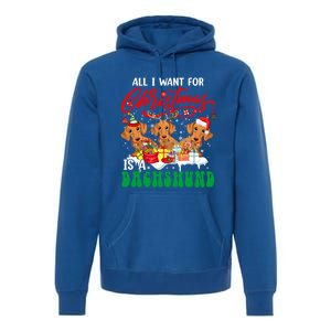 All I Want For Xmas Is A Dachshund Three Santa Reindeer Dogs Gift Premium Hoodie