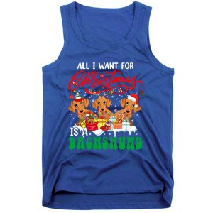 All I Want For Xmas Is A Dachshund Three Santa Reindeer Dogs Gift Tank Top