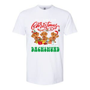 All I Want For Xmas Is A Dachshund Three Santa Reindeer Dogs Gift Softstyle CVC T-Shirt