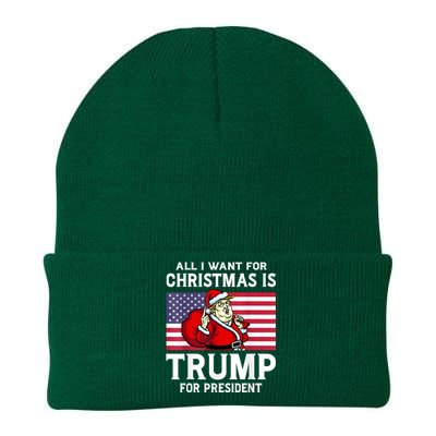 All I Want For Christmas Is Trump For President Trump Back Knit Cap Winter Beanie