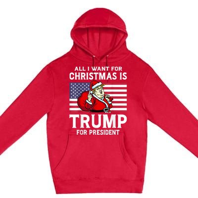 All I Want For Christmas Is Trump For President Trump Back Premium Pullover Hoodie