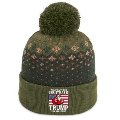 All I Want For Christmas Is Trump For President Trump Back The Baniff Cuffed Pom Beanie